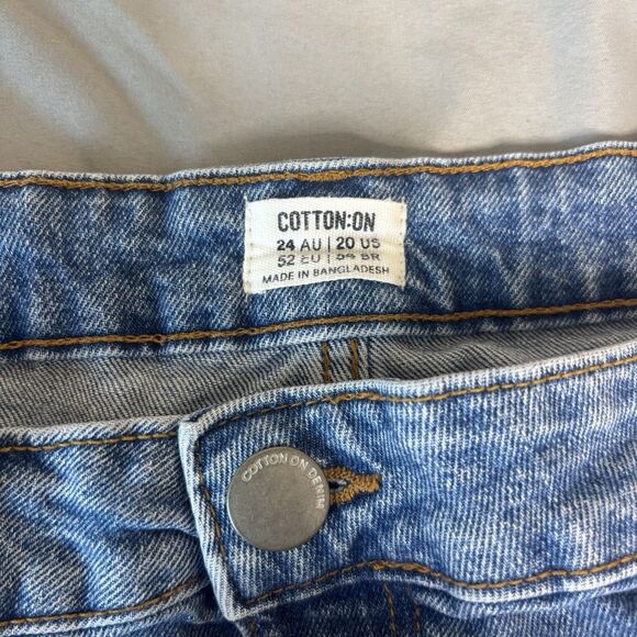 Cotton On Curve High Rise Classic Stretch Denim Short - Size 20 - Picture 2 of 7